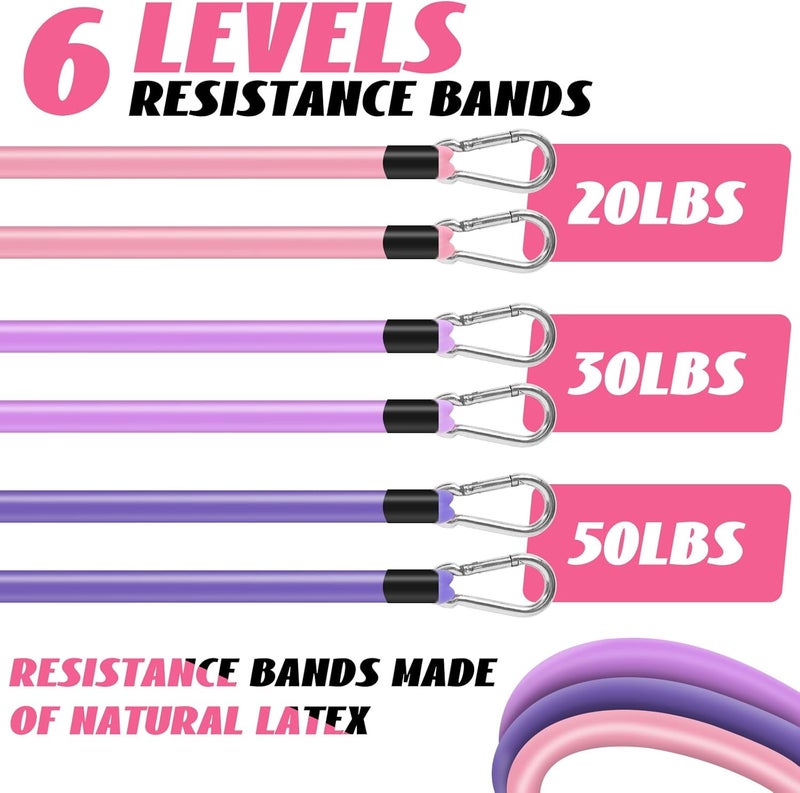 Olodeer Pilates Bar Kit with Resistance Bands for Working Out, Pilates Equipment with Ab Roller for All Fitness Levels, Portable Home Gym Full Body Workout Equipment for Women&Men - Image 5